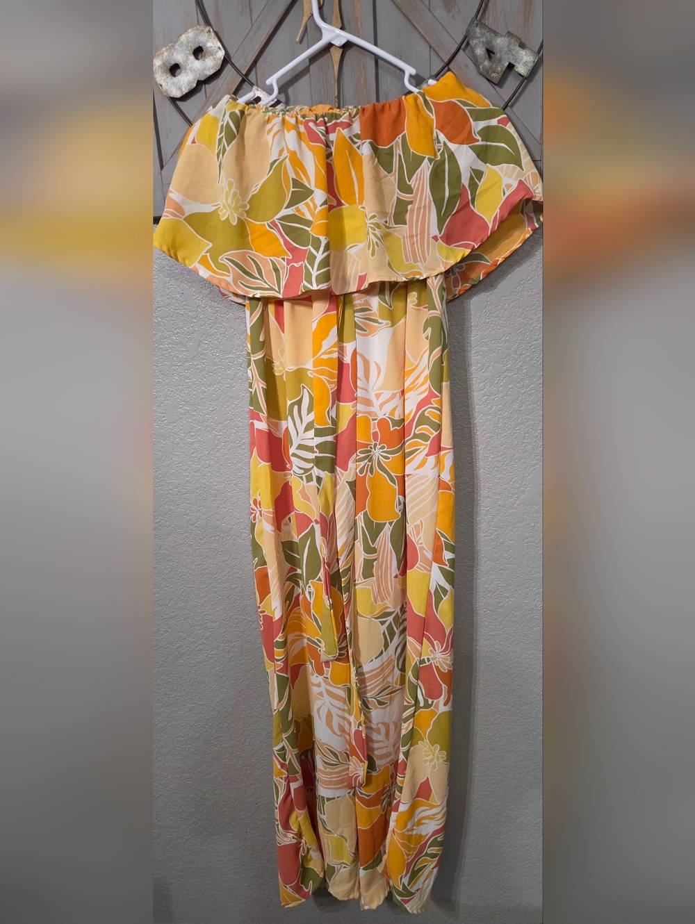 Jolie And Joy Floral Print Strapless Wide Leg Jumpsuit Size Small - Picture 3 of 9
